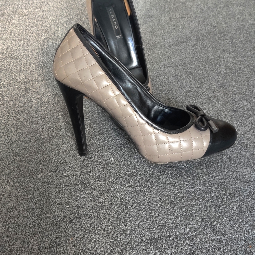Albano Italian Gray and Black high heels